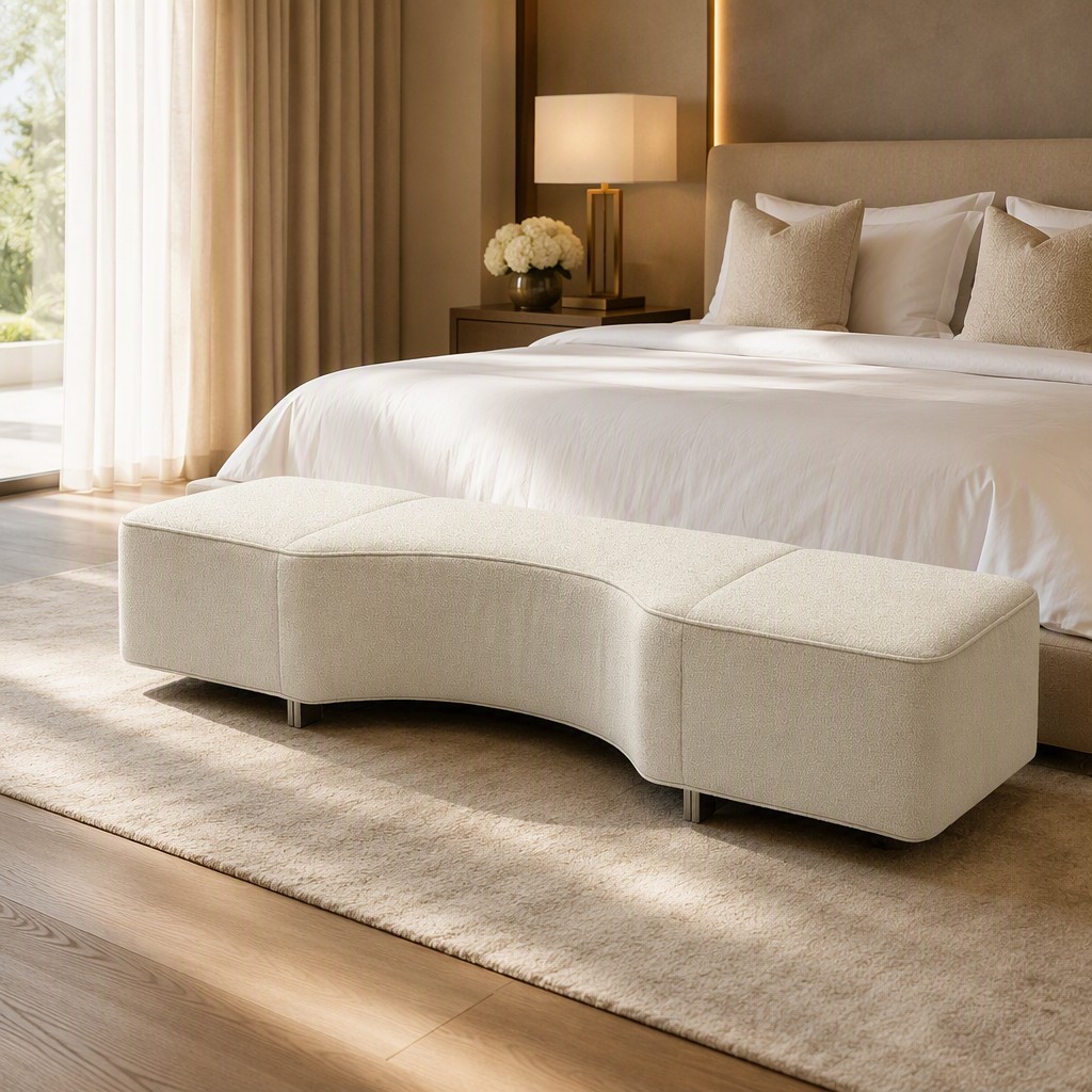 BB06 Italian Minimalist Upholstered Bed End Bench – 2040×590×410mm