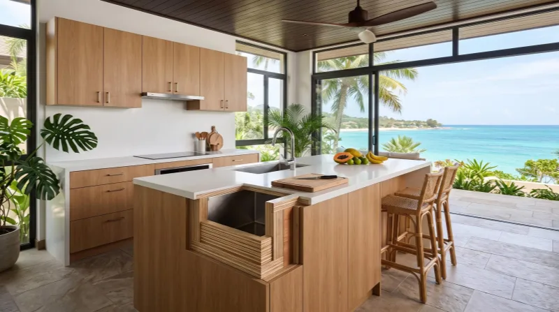 Moisture Resistant Plywood Kitchen Cabinets for Tropical Climate Projects