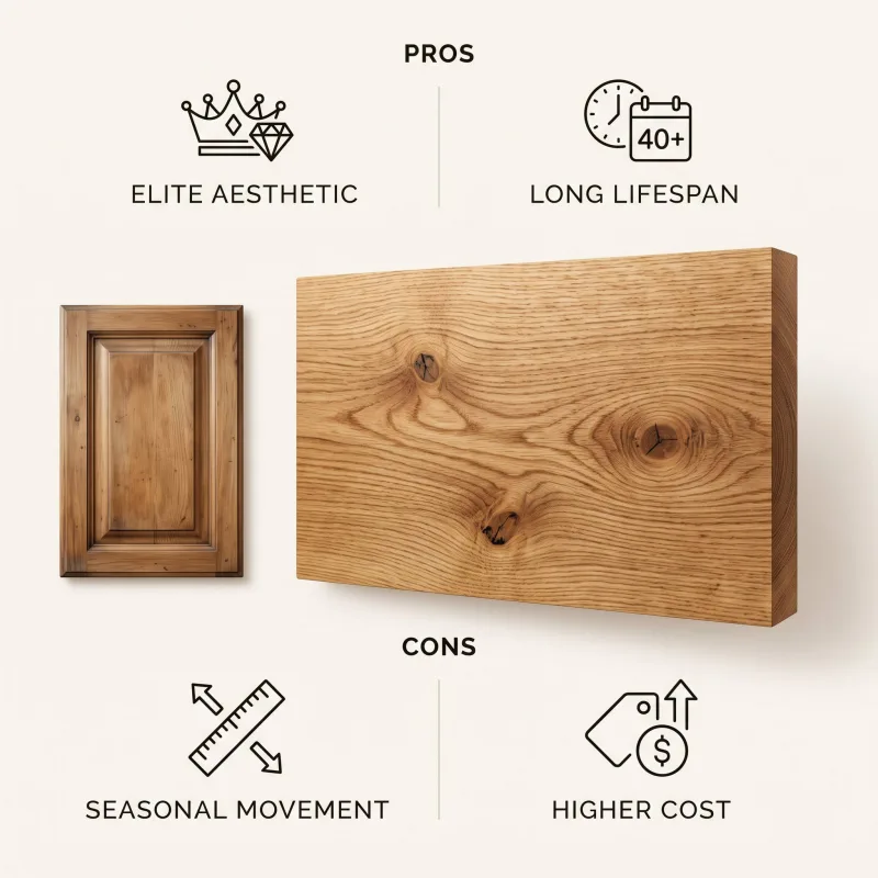 Natural hardwood kitchen cabinets with timeless design