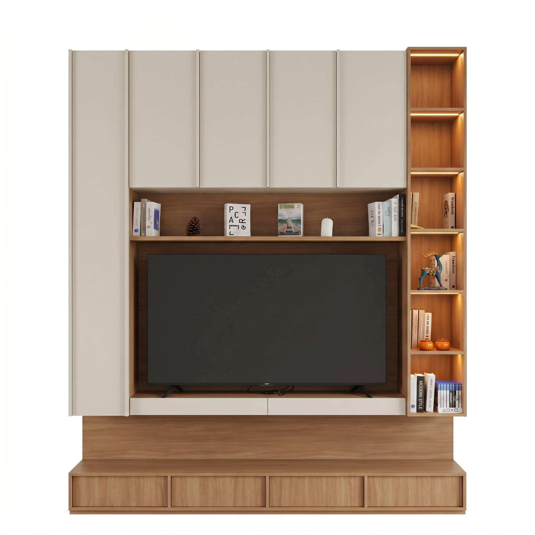 OEM Custom Living Room TV Storage Cabinet | Made-to-Order Per Drawing | Modern Home Decoration Project Supplier