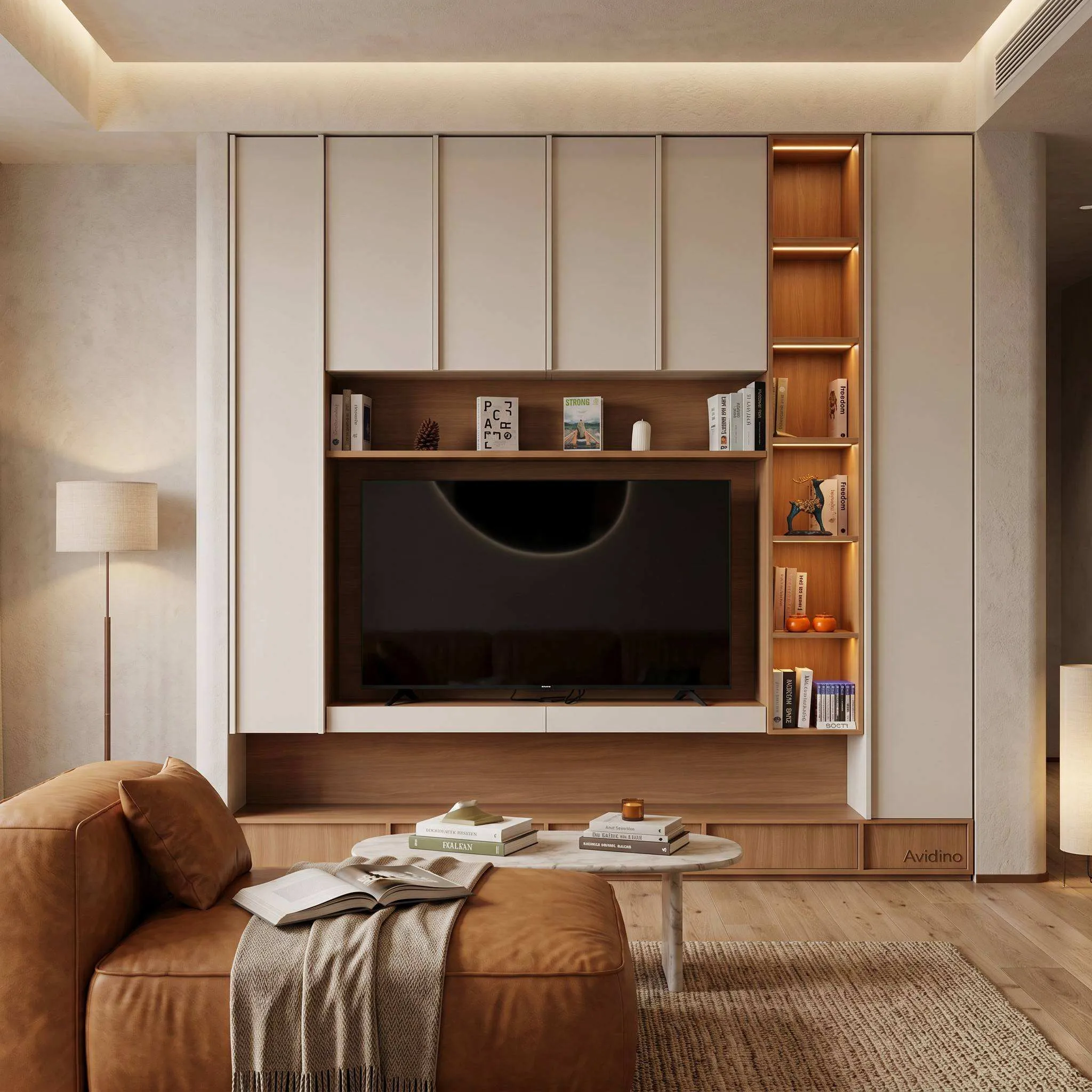 OEM Custom Living Room TV Storage Cabinet | Made-to-Order Per Drawing | Modern Home Decoration Project Supplier