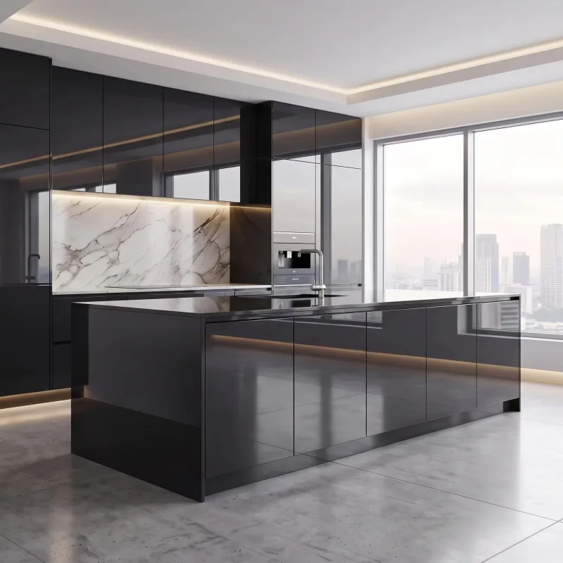 high gloss kitchen cabinets