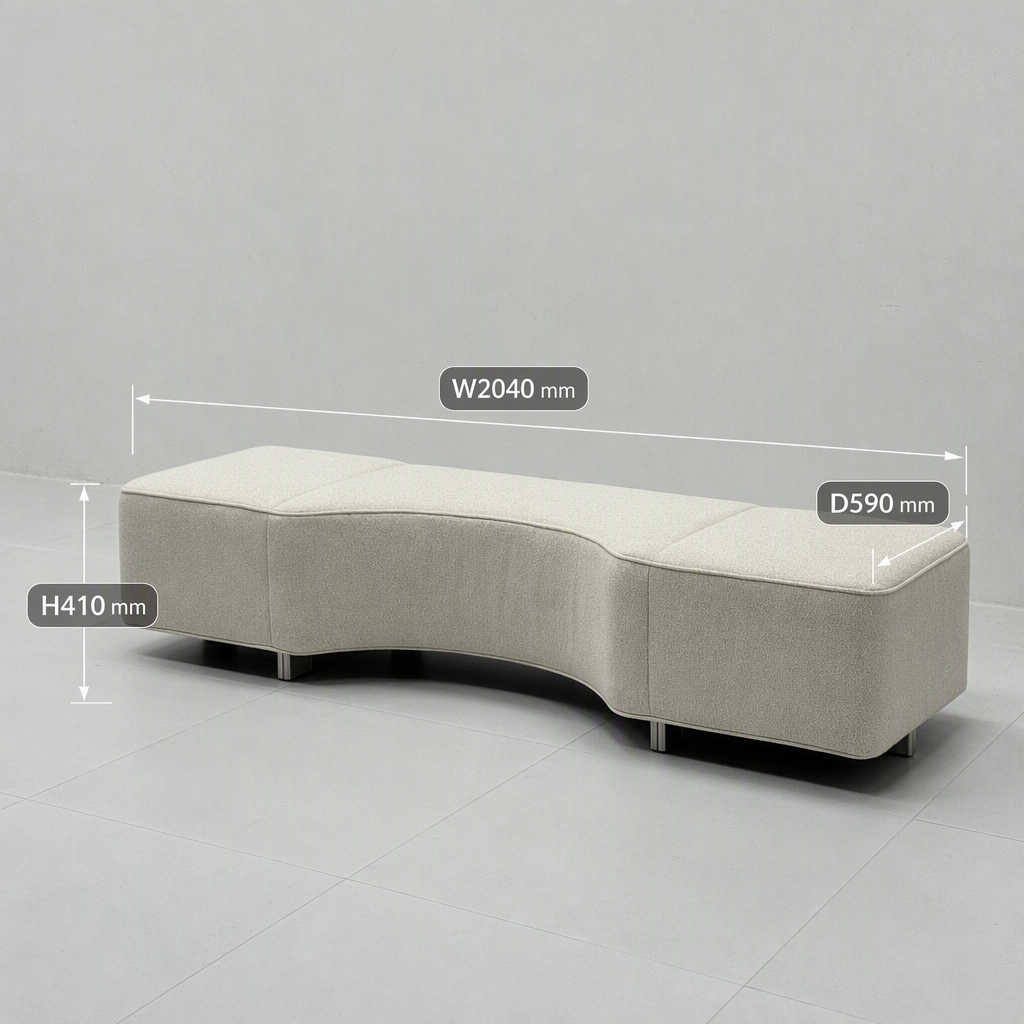 BB06 Italian Minimalist Upholstered Bed End Bench – 2040×590×410mm