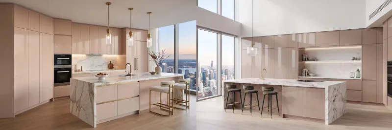 lacquered MDF kitchen cabinets
