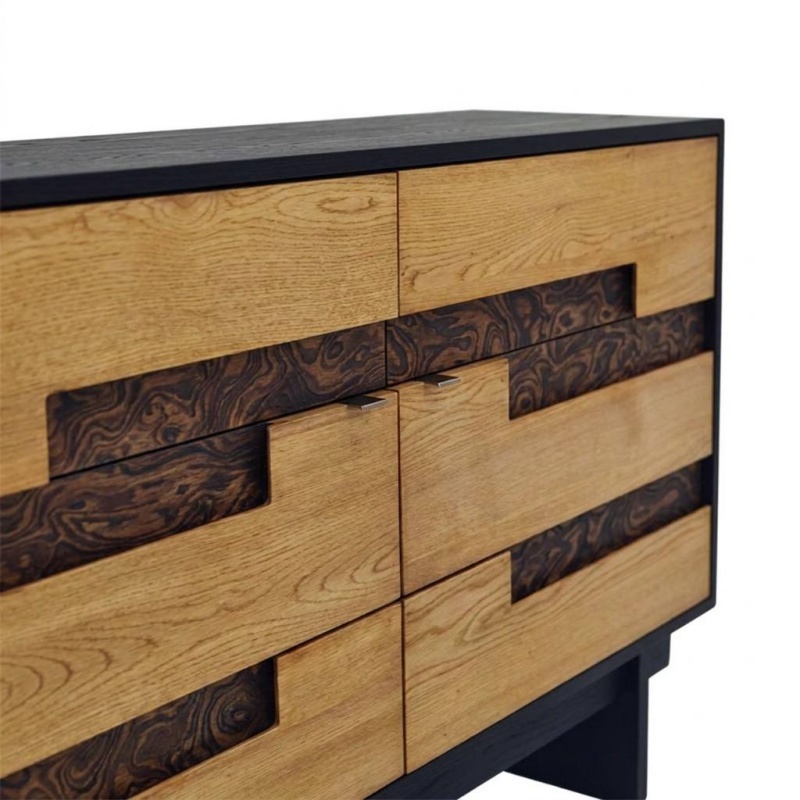 wooden sideboard details