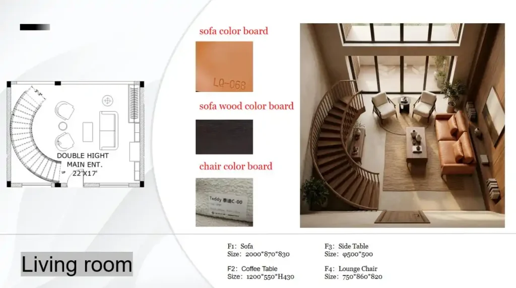 CAD floor plan of living room layout