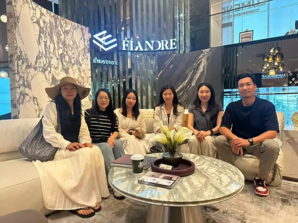 furniture project team showroom meeting
