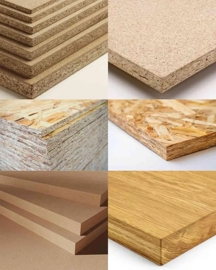 particle board OSB MDF and wood veneer panels for custom furniture