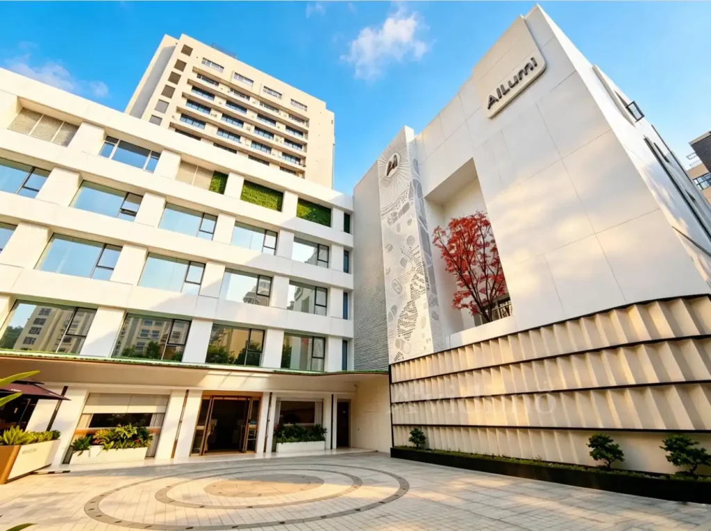AlLumi medical spa building exterior in Shenzhen