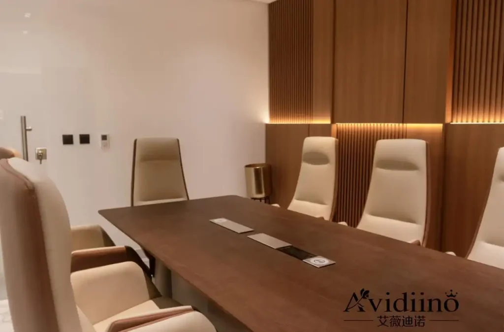 Conference room furniture delivered for bank project