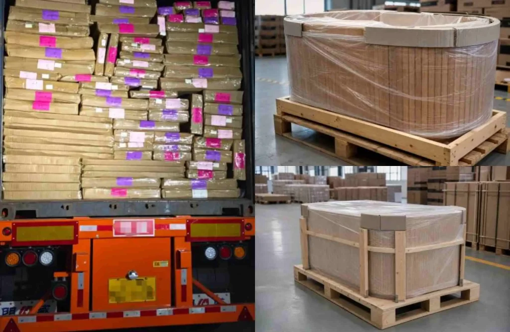 Export furniture packaging with moisture film