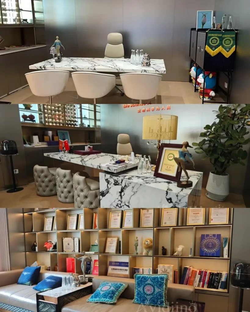 Marble executive desk in medical aesthetics office