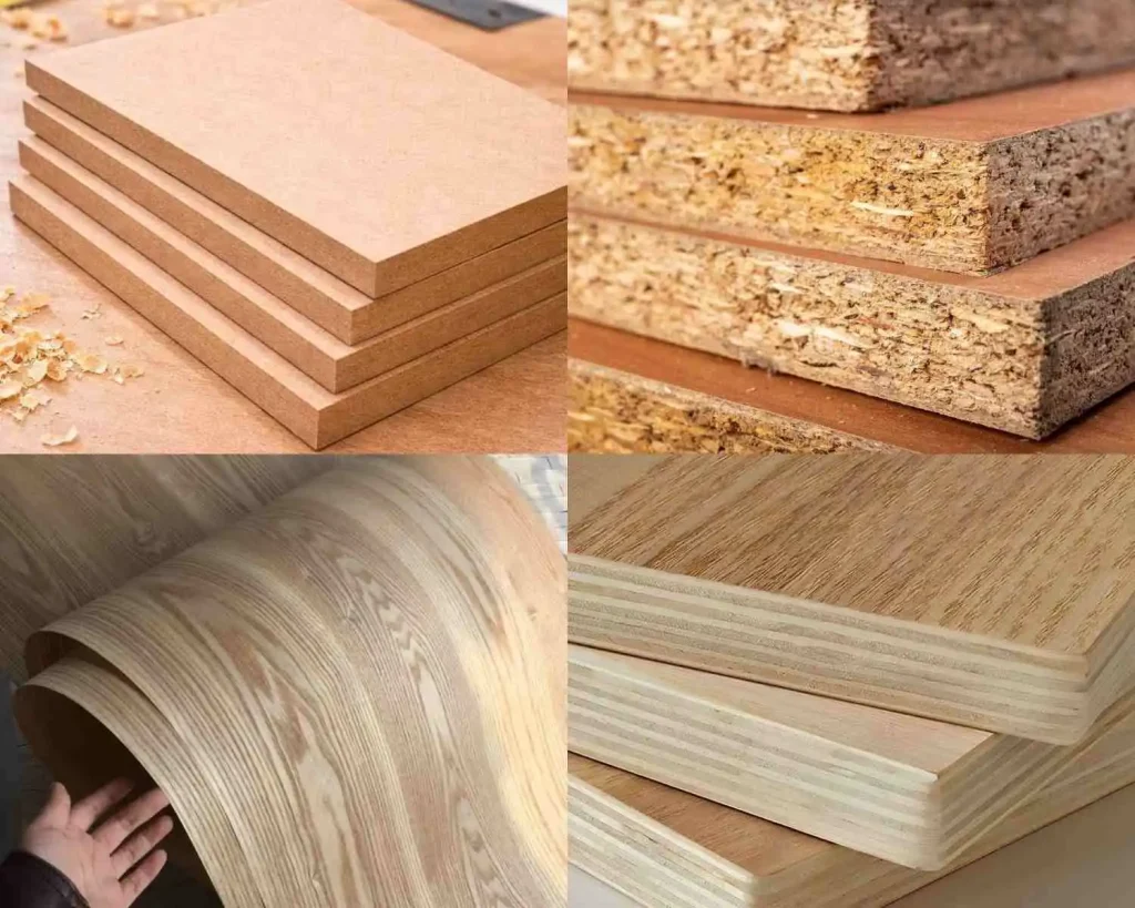 Wood, veneer and MDF samples for custom wardrobe selection